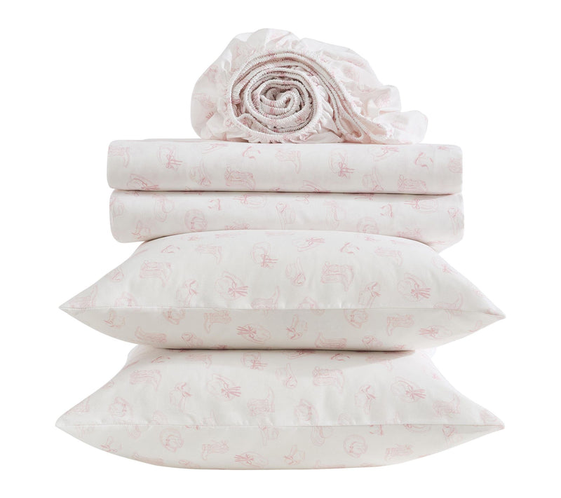 Wrangler Cowboy Like Me White/Pink Microfiber Twin Sheet Set — View 5