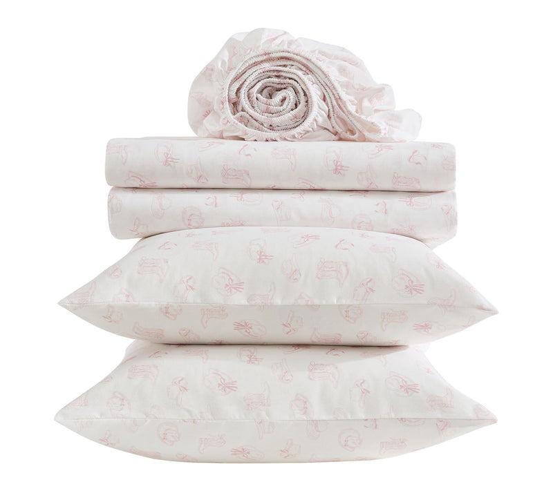 Wrangler Cowboy Like Me White/Pink Microfiber Queen Sheet Set — View 5