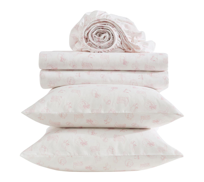 Wrangler Cowboy Like Me White/Pink Microfiber King Sheet Set — View 5
