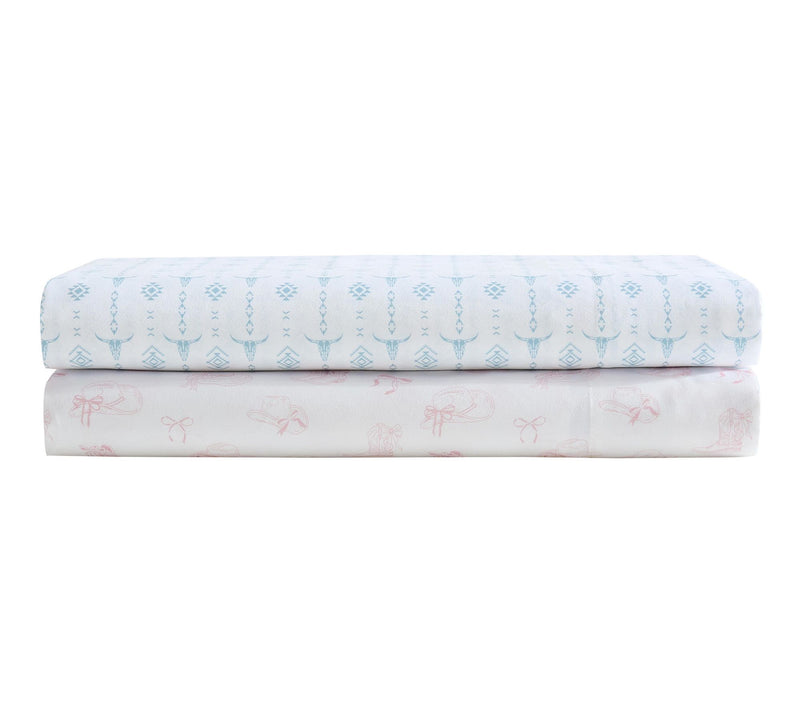 Wrangler Cowboy Like Me White/Pink Microfiber King Sheet Set — View 7