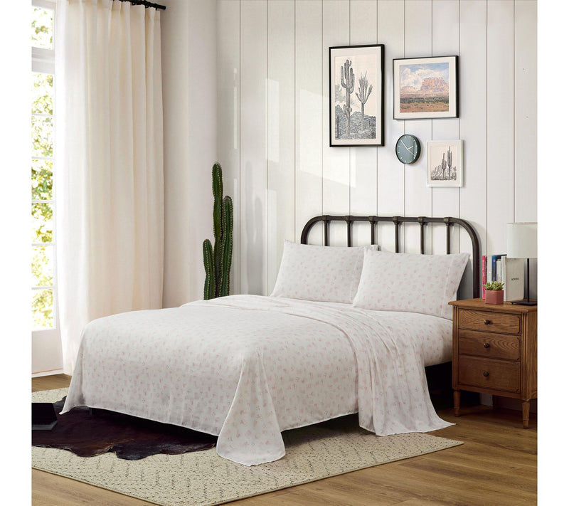Wrangler Cowboy Like Me White/Pink Microfiber Full Sheet Set — View 2