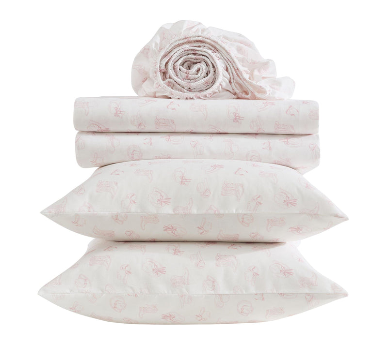 Wrangler Cowboy Like Me White/Pink Microfiber Full Sheet Set — View 5