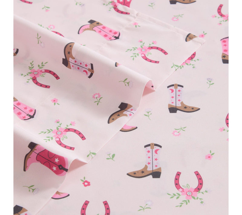 Wrangler Cowgirl Dreams Pink Microfiber Twin Sheet Set — View 3
