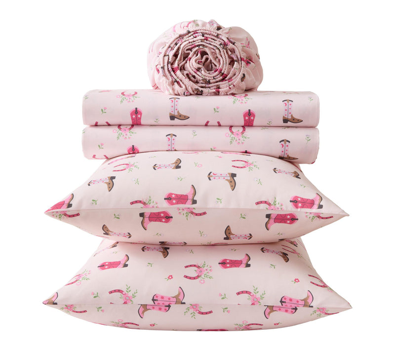 Wrangler Cowgirl Dreams Pink Microfiber Twin Sheet Set — View 7