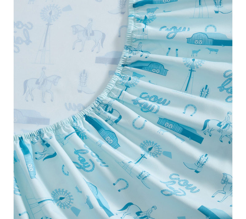 Wrangler Horse Farm Blue Microfiber Full SheetSet — View 4