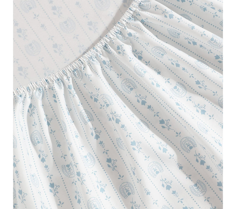 Wrangler Pretty Shoe Stripe White/Blue MicrofbrKing Sheet Set — View 4
