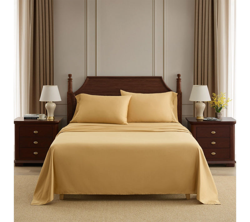 Martha Stewart Classic Elegance Gold Medal Cotton QN Sheet Set — View 2