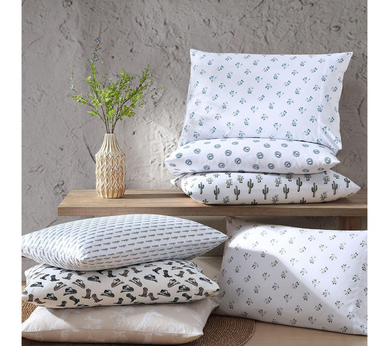 Wrangler Rodeo Star White/Blue Microfiber Ful l Sheet Set — View 8