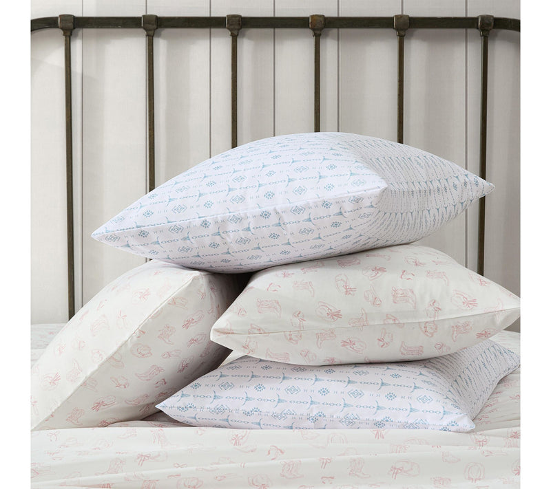 Wrangler Steer Head Stripe White/Blue MicrofbrKing Sheet Set — View 8