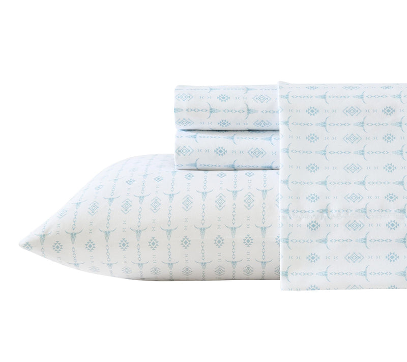 Wrangler Steer Head Stripe White/Blue MicrofbrFull Sheet Set — View 10