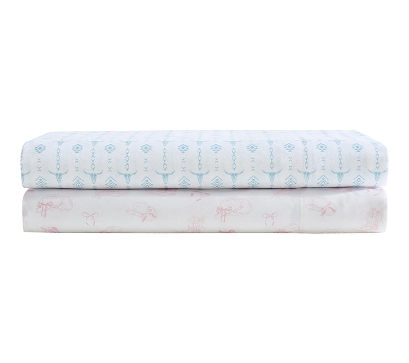 Wrangler Steer Head Stripe White/Blue MicrofbrFull Sheet Set — View 6