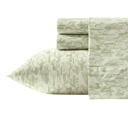Wrangler Waterc olor Cactus Sag e Green Microfb r Queen Sheet S
