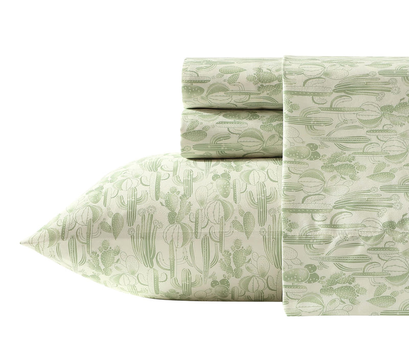 Wrangler Waterc olor Cactus Sag e Green Microfb r Queen Sheet S — Main view