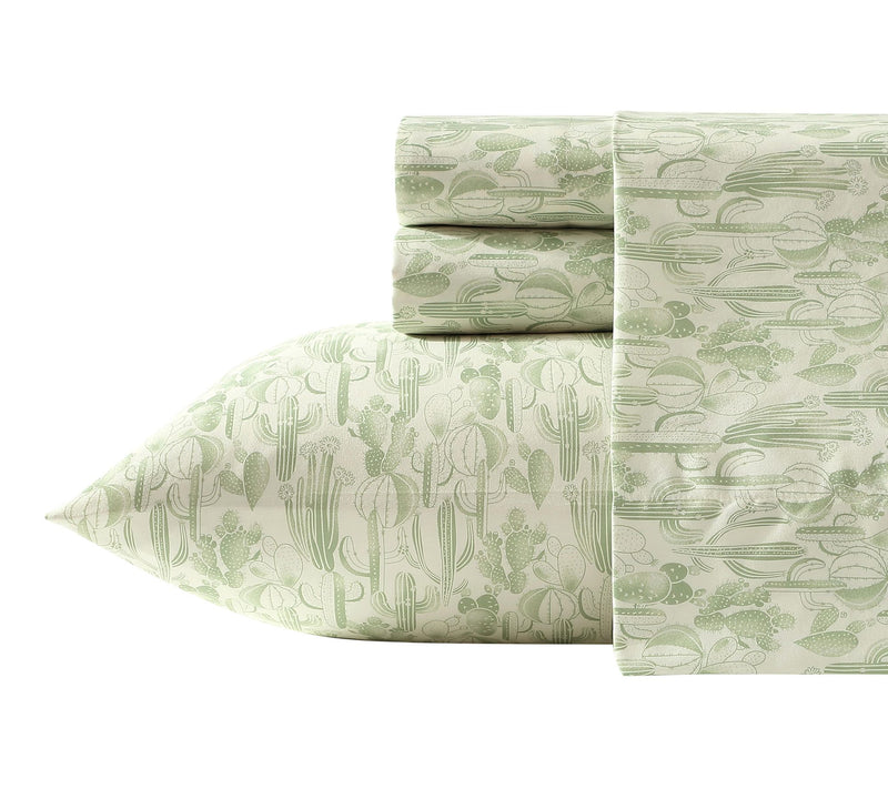 Wrangler Waterc olor Cactus Sag e Green Microfb r Queen Sheet S — View 10