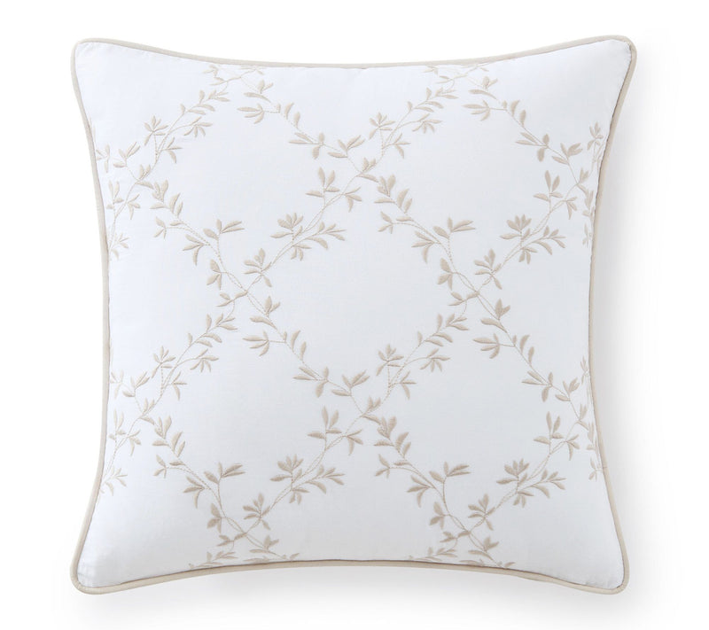 Martha Stewart Blooming Trellis White Cotton Decorative Pillow — Main view