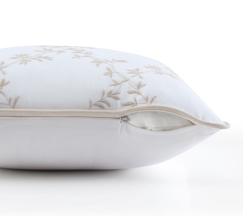 Martha Stewart Blooming Trellis White Cotton Decorative Pillow — View 3