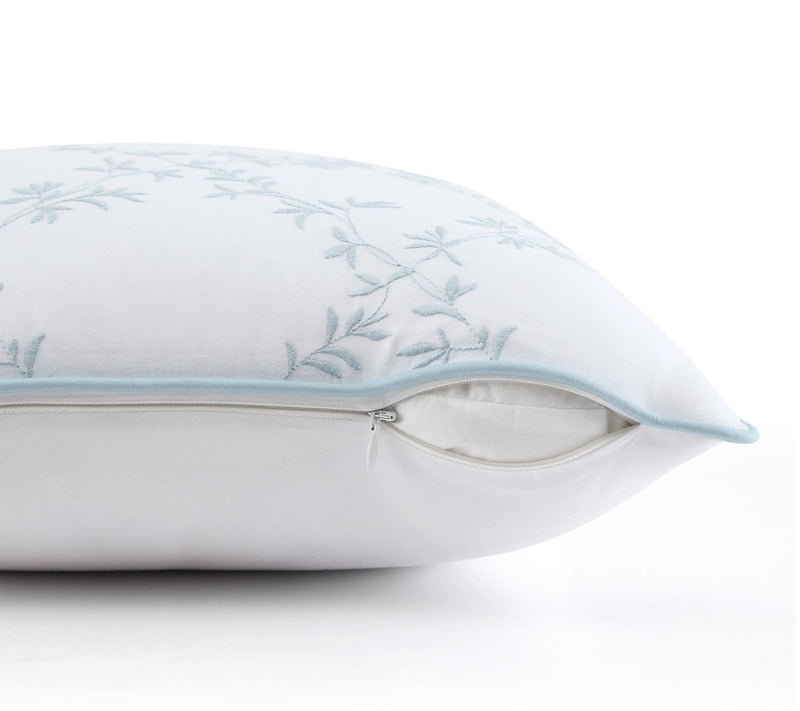 Martha Stewart Blooming Trellis White Blue Cotton Dec Pillow — View 3