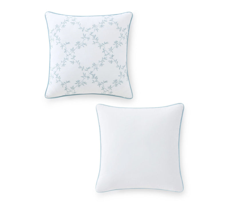 Martha Stewart Blooming Trellis White Blue Cotton Dec Pillow — View 2