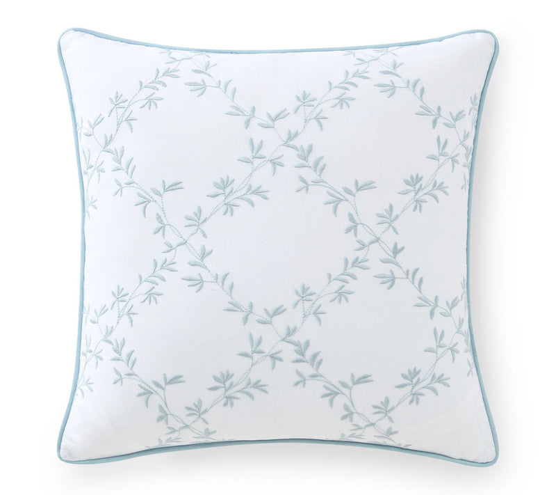 Martha Stewart Blooming Trellis White Blue Cotton Dec Pillow — Main view