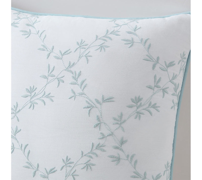 Martha Stewart Blooming Trellis White Blue Cotton Dec Pillow — View 4