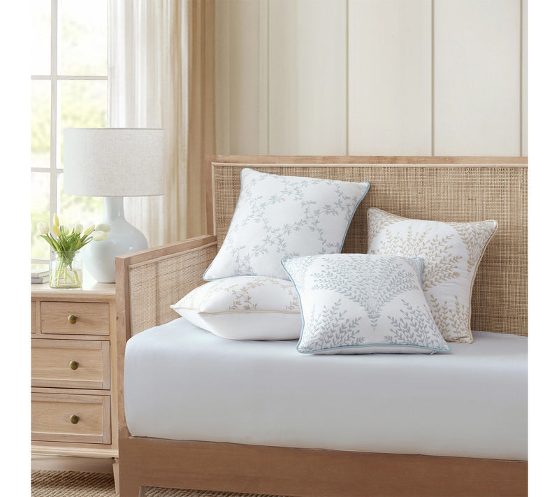 Martha Stewart Cottage Leaf White Cotton Decorative Pillow — View 6