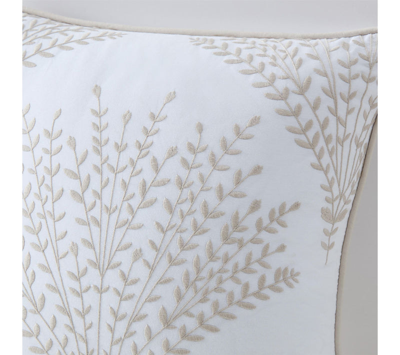 Martha Stewart Cottage Leaf White Cotton Decorative Pillow — View 4