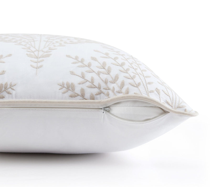 Martha Stewart Cottage Leaf White Cotton Decorative Pillow — View 3