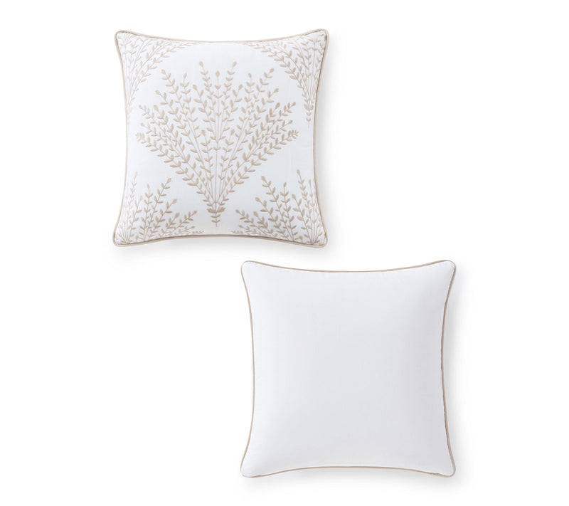 Martha Stewart Cottage Leaf White Cotton Decorative Pillow — View 2
