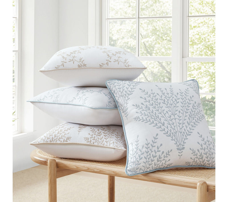 Martha Stewart Cottage Leaf White/Blue Cotton Dec Pillow — View 5