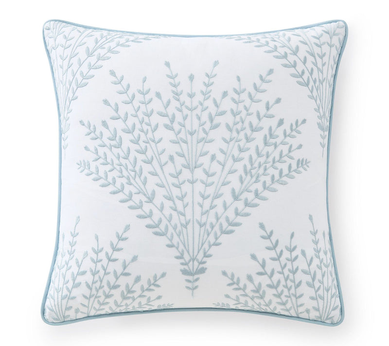 Martha Stewart Cottage Leaf White/Blue Cotton Dec Pillow — Main view