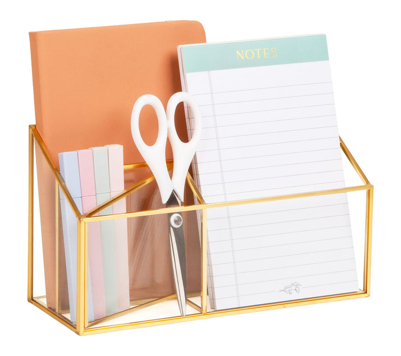 Mind Reader 4-Compartment Glass Desktop Organizer — View 8