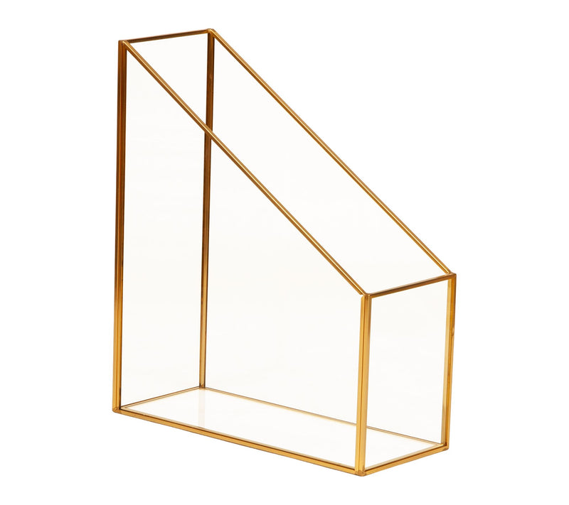 Mind Reader Vertical Glass File Holder with Copper Trim — View 7