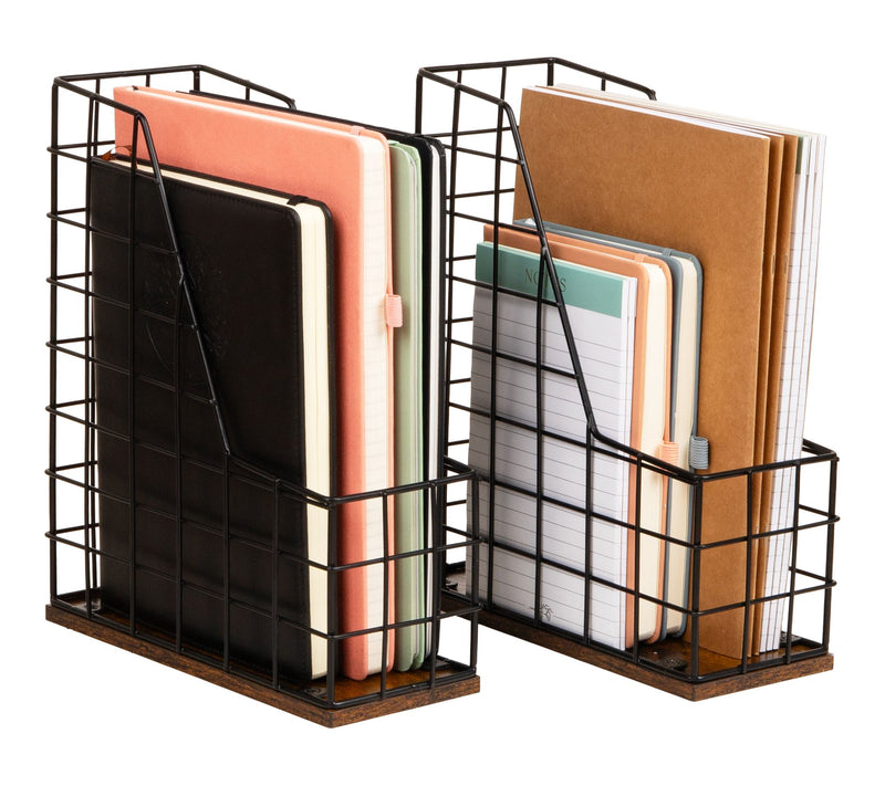 Mind Reader Vertical File Organizer with Wood Base — View 9