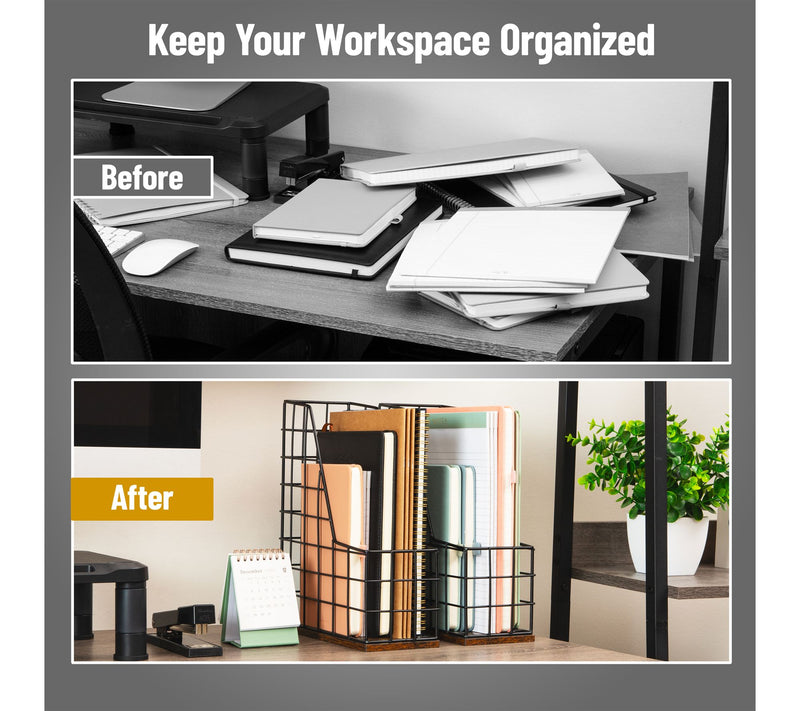 Mind Reader Vertical File Organizer with Wood Base — View 5