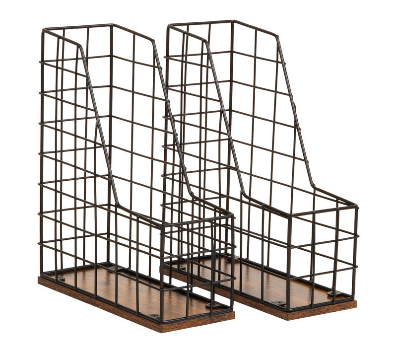 Mind Reader Vertical File Organizer with Wood Base — View 7
