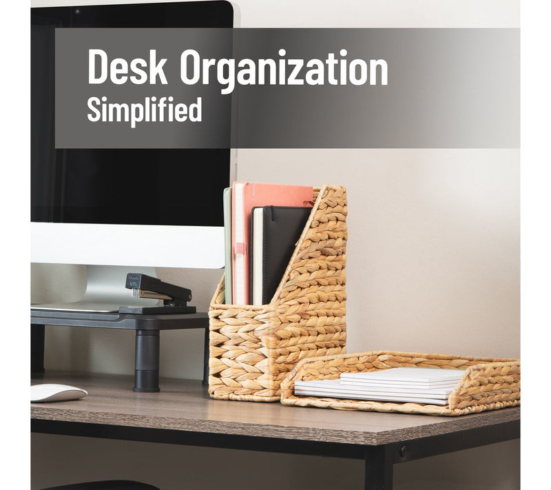 Mind Reader Rattan Vertical File Organizer withIron Frame — View 2