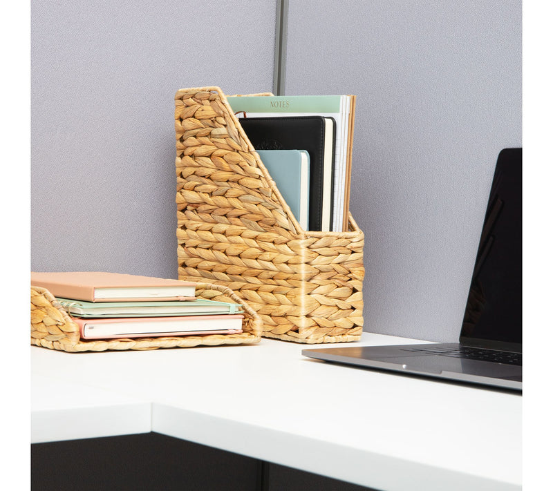 Mind Reader Rattan Vertical File Organizer withIron Frame — View 4