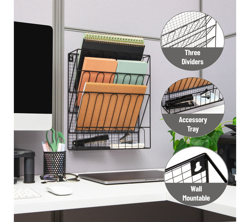 Mind Reader Metal Wire Desktop Organizer, Vertical File Holder — View 4
