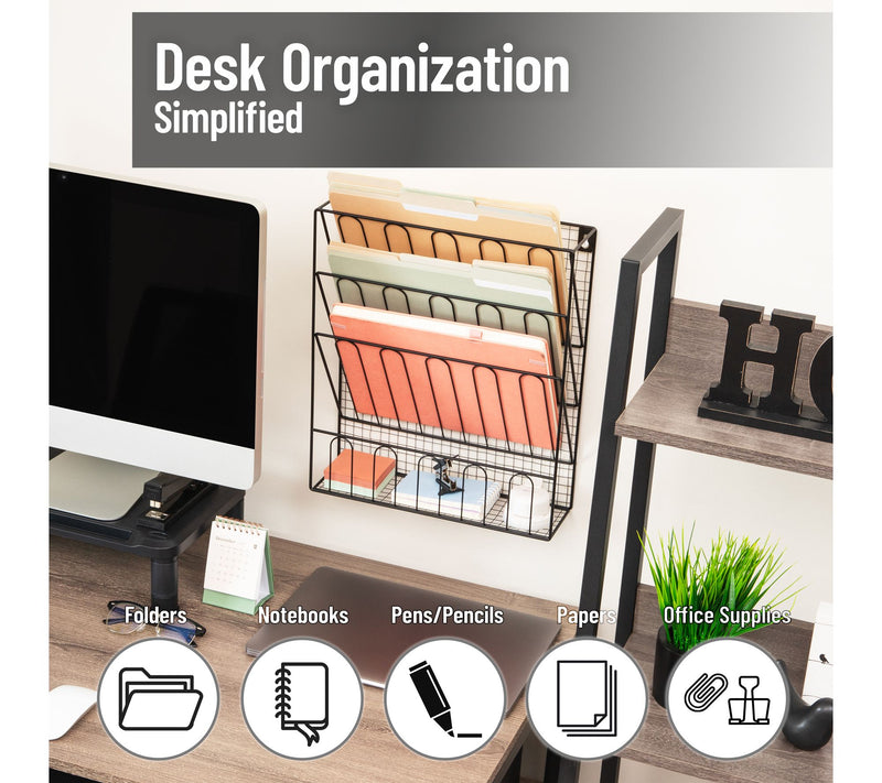 Mind Reader Metal Wire Desktop Organizer, Vertical File Holder — View 2