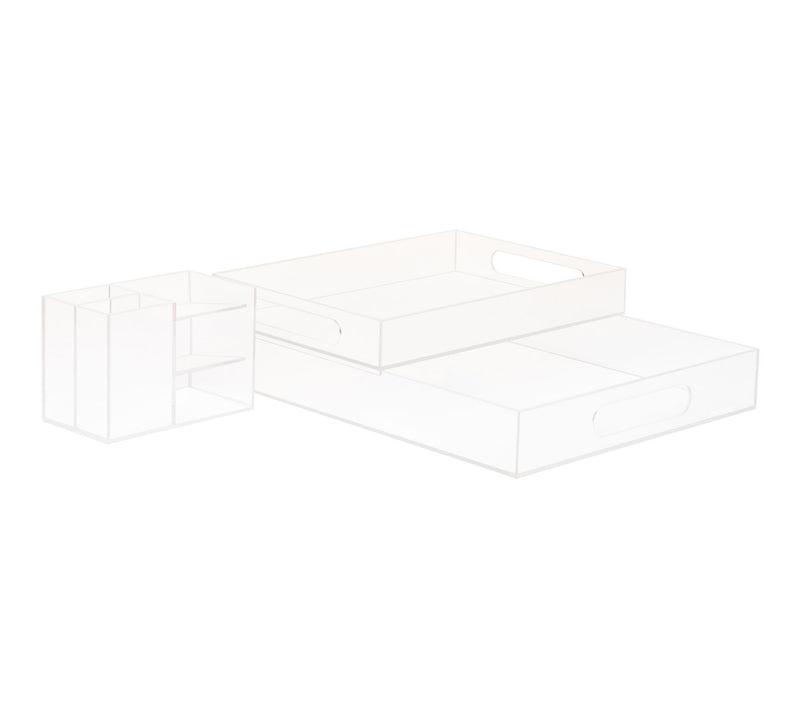 Mind Reader 3-Piece Acrylic Desktop Organizer Set, Clear — View 7