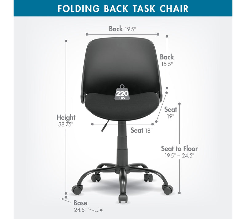 Calico Designs Folding Back Modern Swivel Office Task Chair — View 2