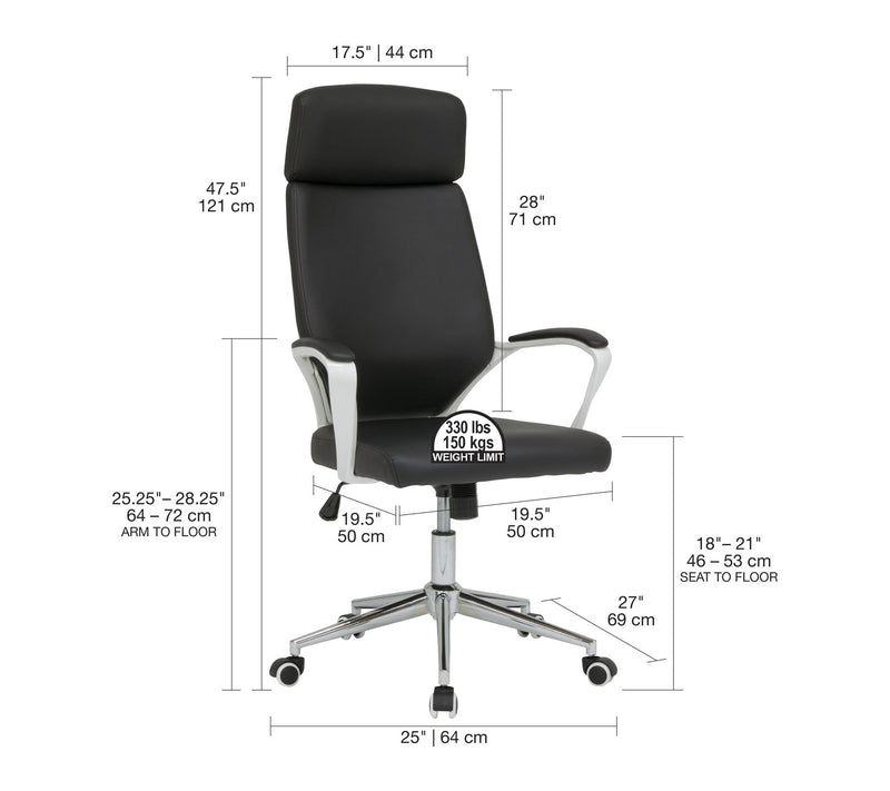 Calico Designs High Back, Height  Adjustable, Executive Chair — View 2