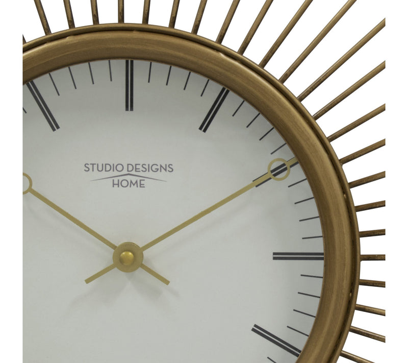 Studio Designs Home 30 Inch Retro Starburst Metal Wall Clock — View 5