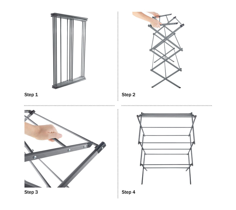Lavish Home Collapsible Clothes Drying Rack Indoor/Outdoor Use — View 3
