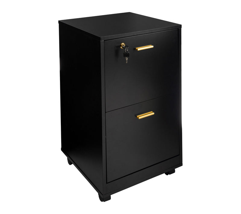 Lavish Home 2 Drawer Mobile File Cabinet with Lock — Main view