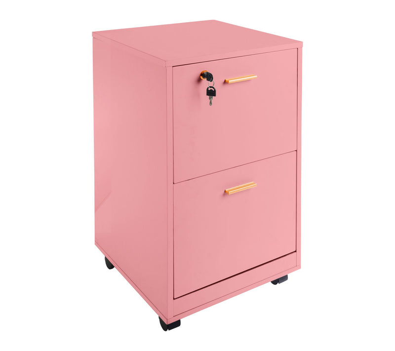 Lavish Home 2 Drawer Mobile File Cabinet with Lock — View 13