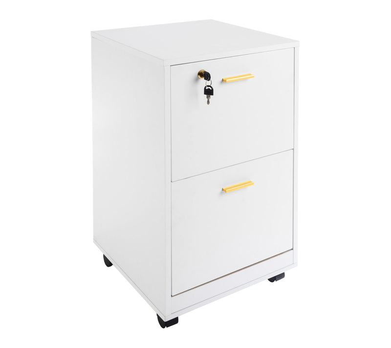 Lavish Home 2 Drawer Mobile File Cabinet with Lock — View 14