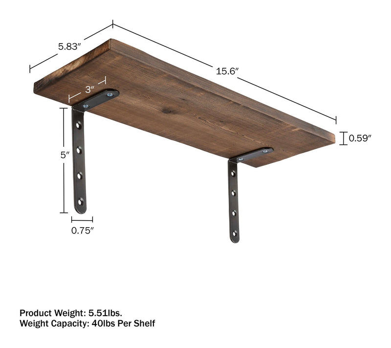 Lavish Home Floating Shelves Set of 6 Wood Floating Shelves — View 5