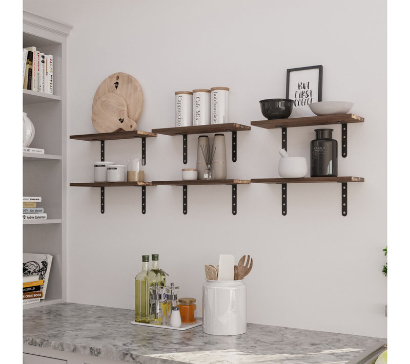 Lavish Home Floating Shelves Set of 6 Wood Floating Shelves — View 8