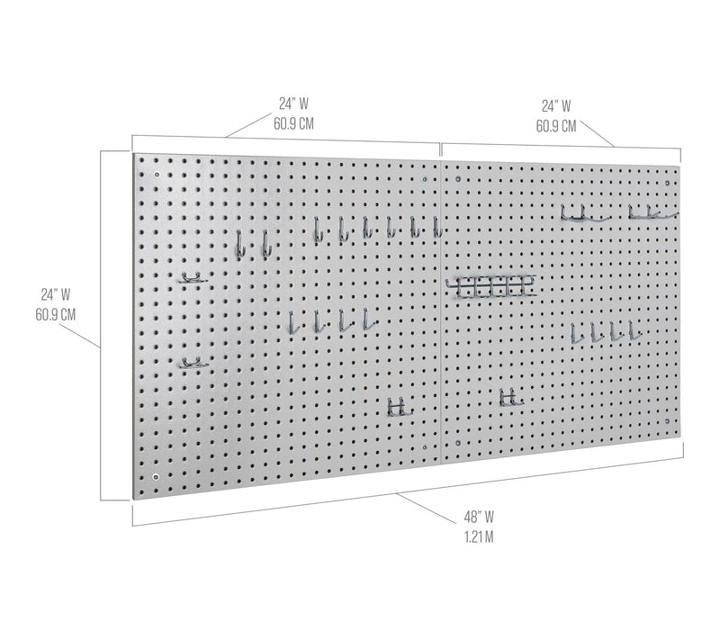 Seville Classics UltraHD 2-Piece Pegboard Set w/ 23 Pc Hooks — View 2